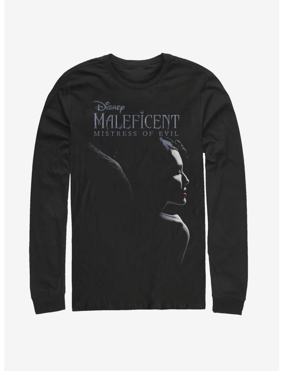 Disney Maleficent: Mistress Of Evil Smirk Long-Sleeve T-Shirt, BLACK, hi-res