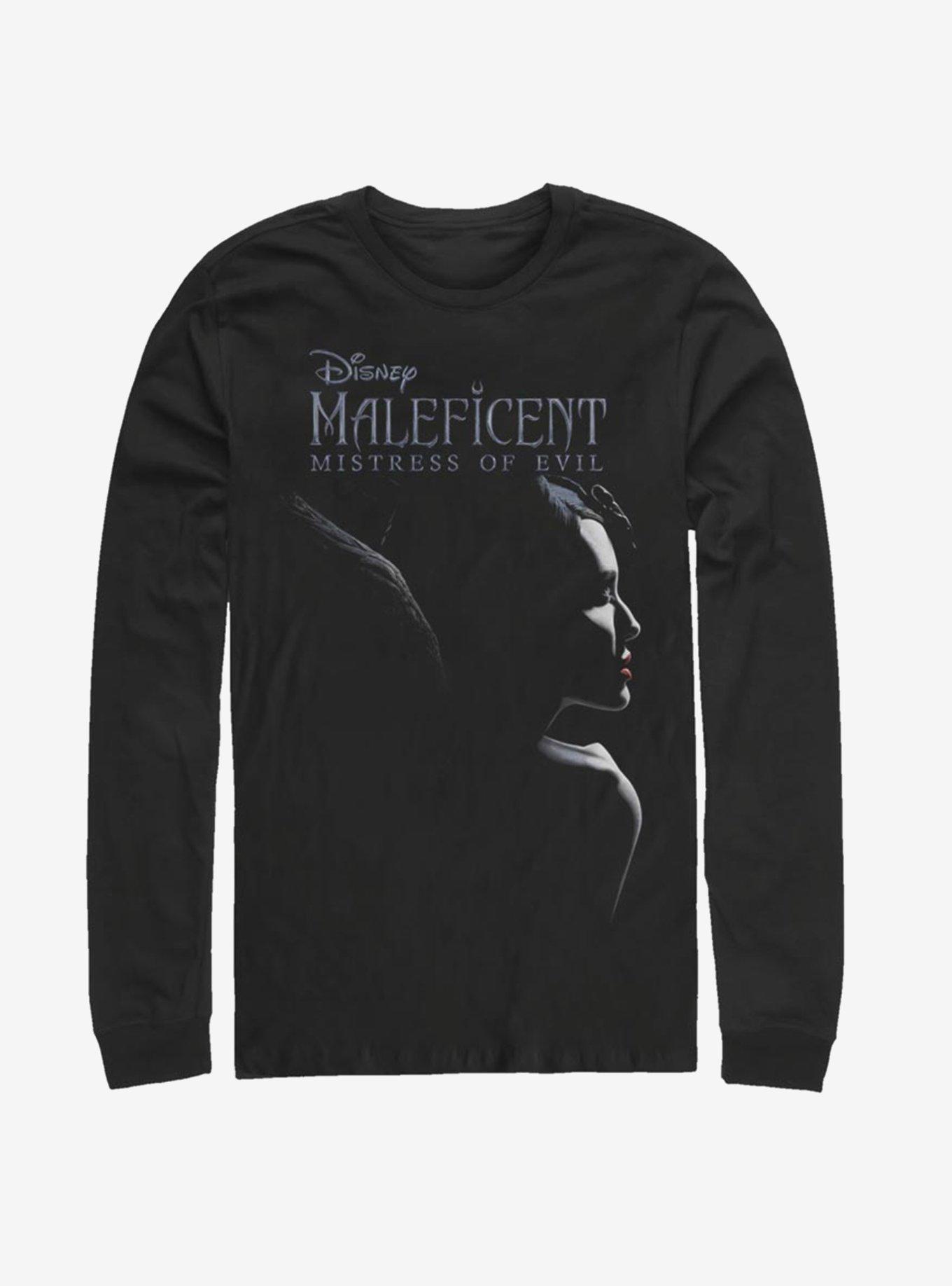 Disney Maleficent: Mistress Of Evil Smirk Long-Sleeve T-Shirt, BLACK, hi-res