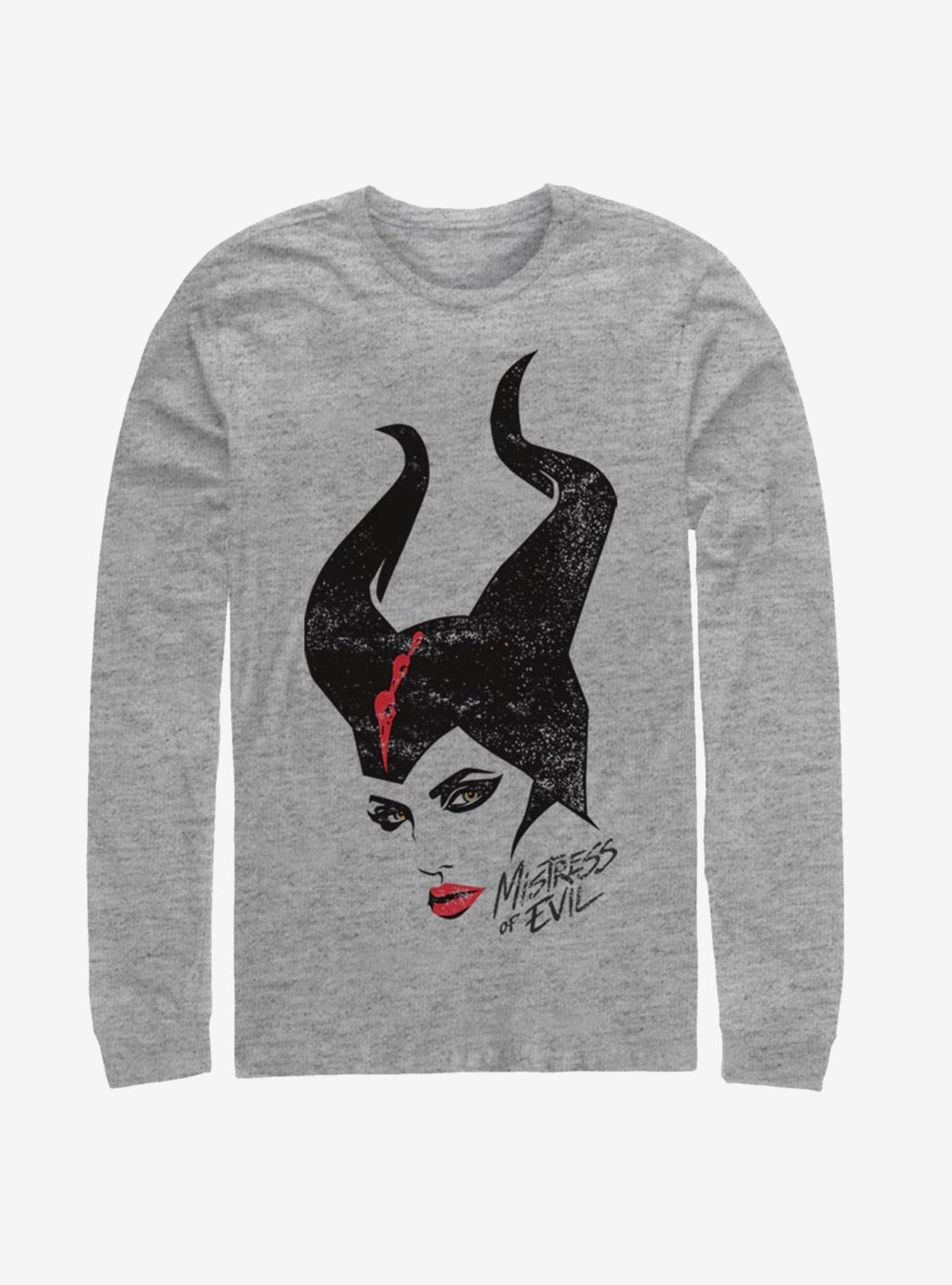 Disney Maleficent: Mistress Of Evil Red Lipstick Long-Sleeve T-Shirt, ATH HTR, hi-res