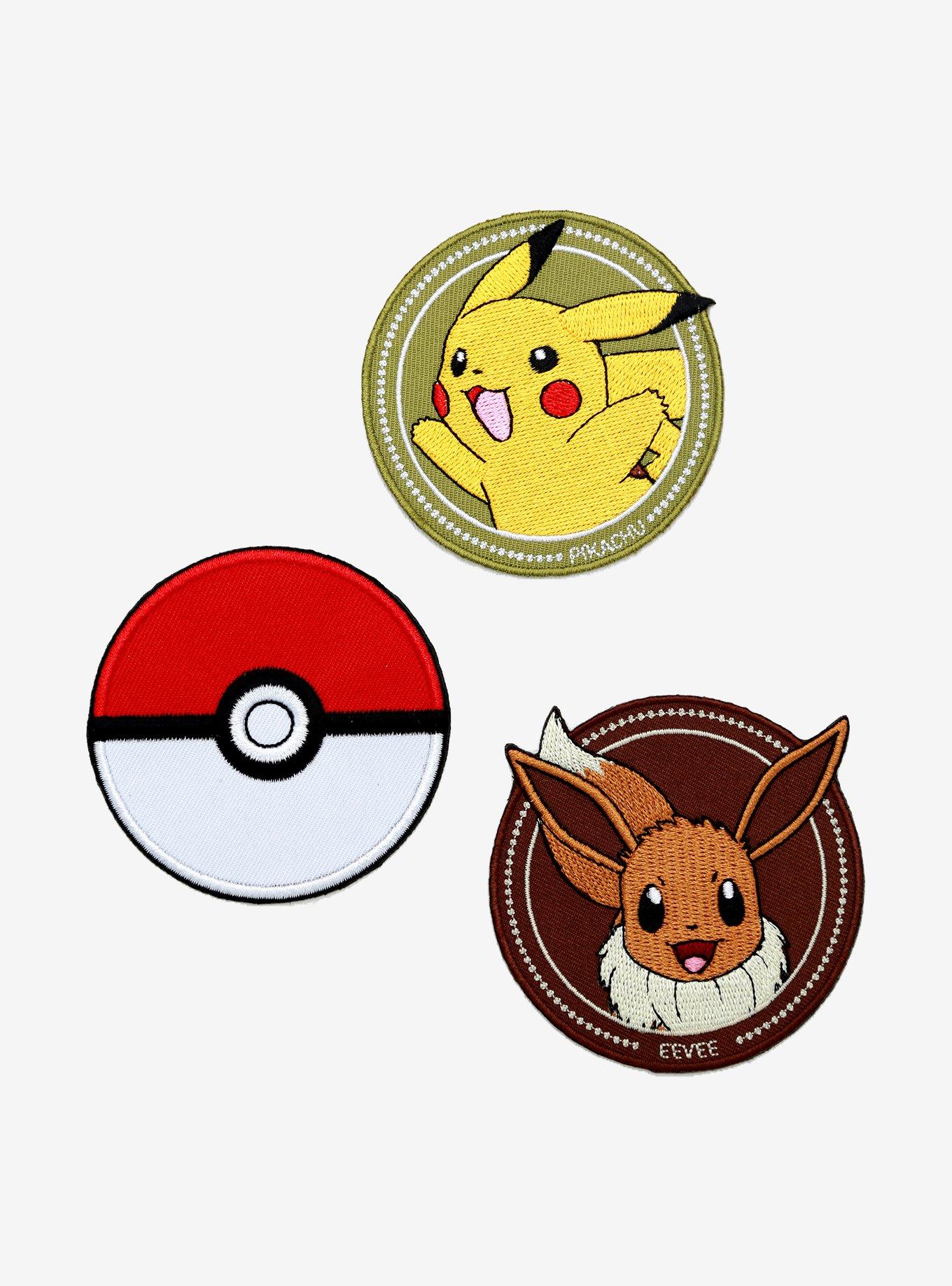 Pokemon Pikachu Eevee Poke Ball Patch Set