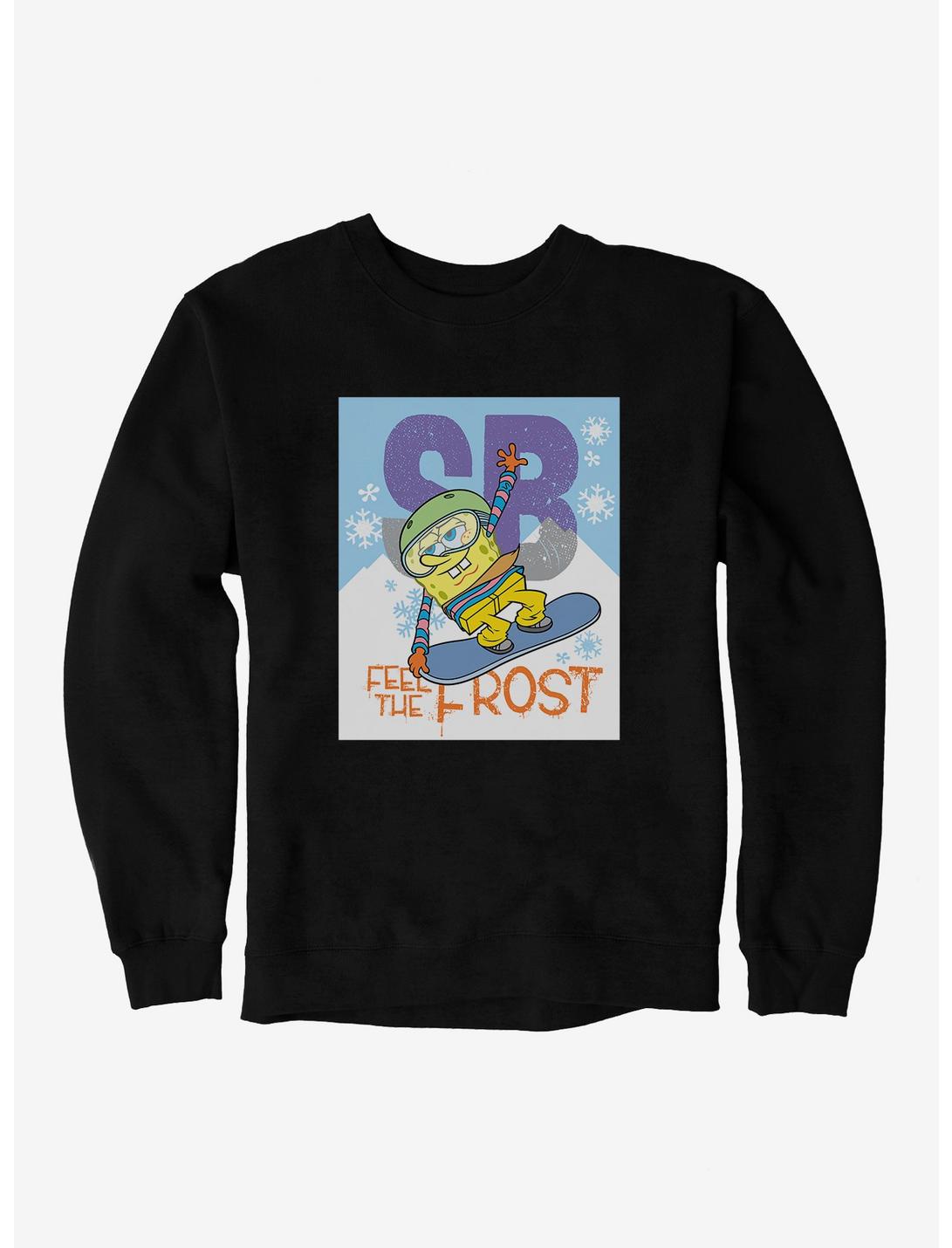 SpongeBob SquarePants Feel The Frost Snowboarding Sweatshirt, BLACK, hi-res