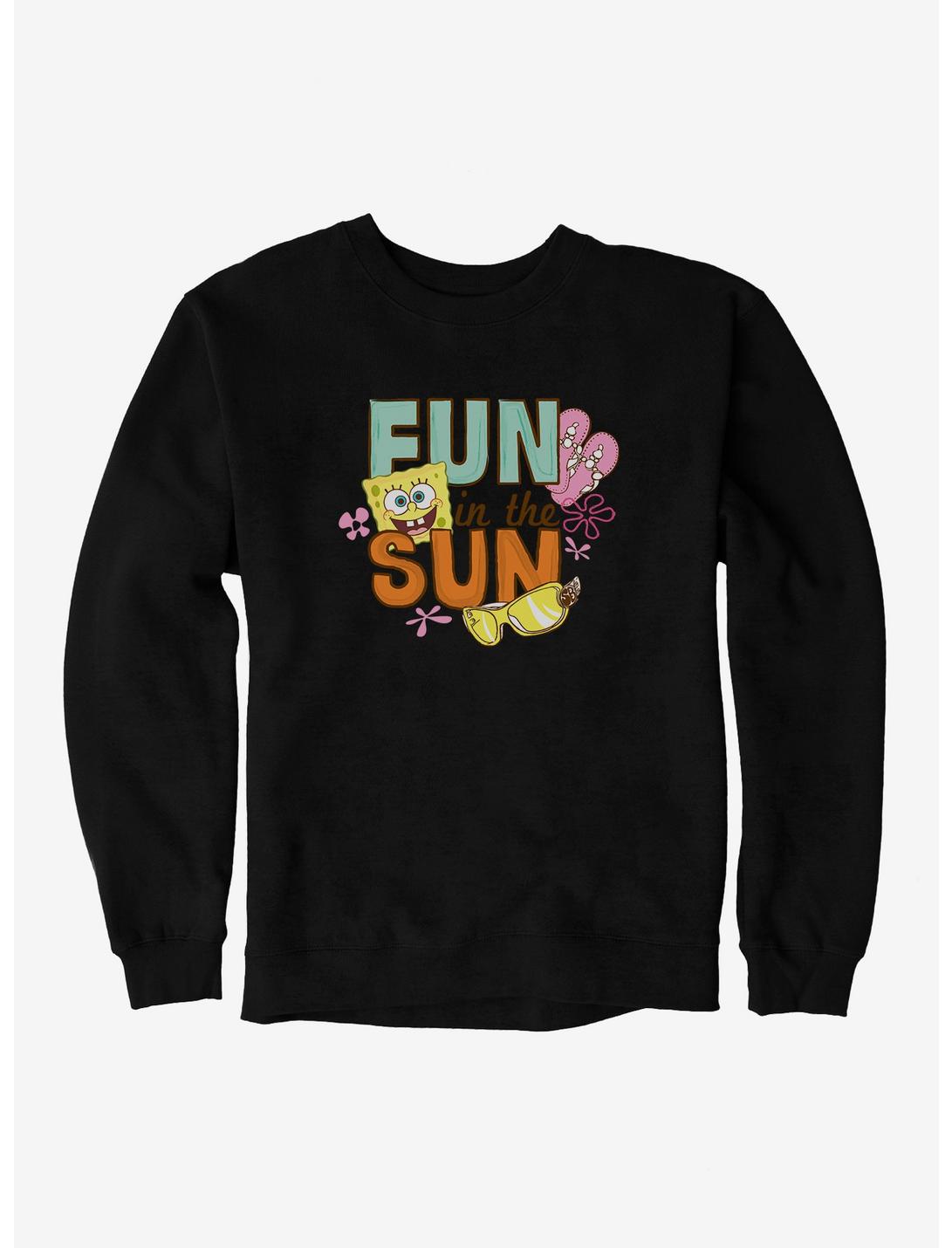 SpongeBob SquarePants Fun In The Sun Script Sweatshirt, BLACK, hi-res