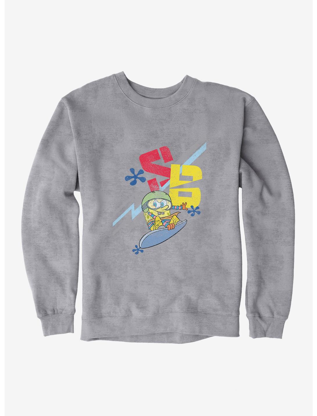 SpongeBob SquarePants Snowboarding Sweatshirt, HEATHER GREY, hi-res