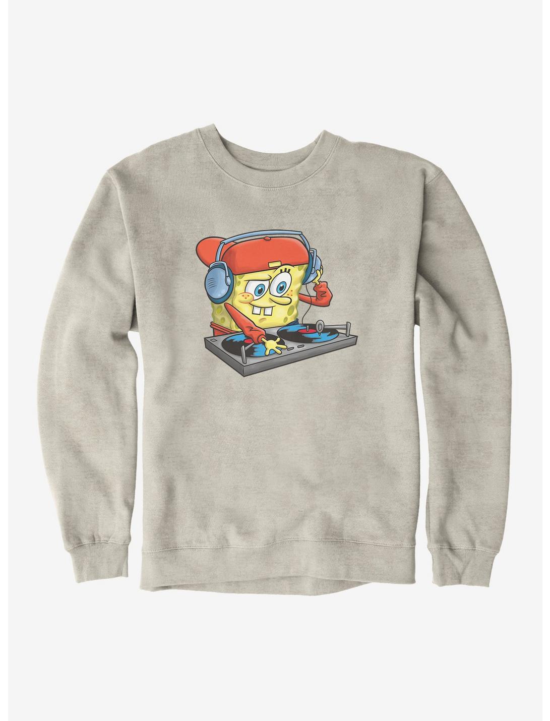 SpongeBob SquarePants DJ Sponge Turntable Sweatshirt, OATMEAL HEATHER, hi-res