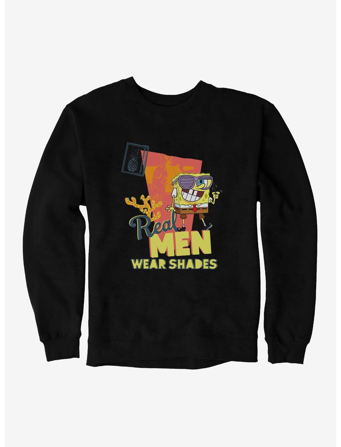 SpongeBob SquarePants Real Men Wear Shades Sweatshirt, BLACK, hi-res