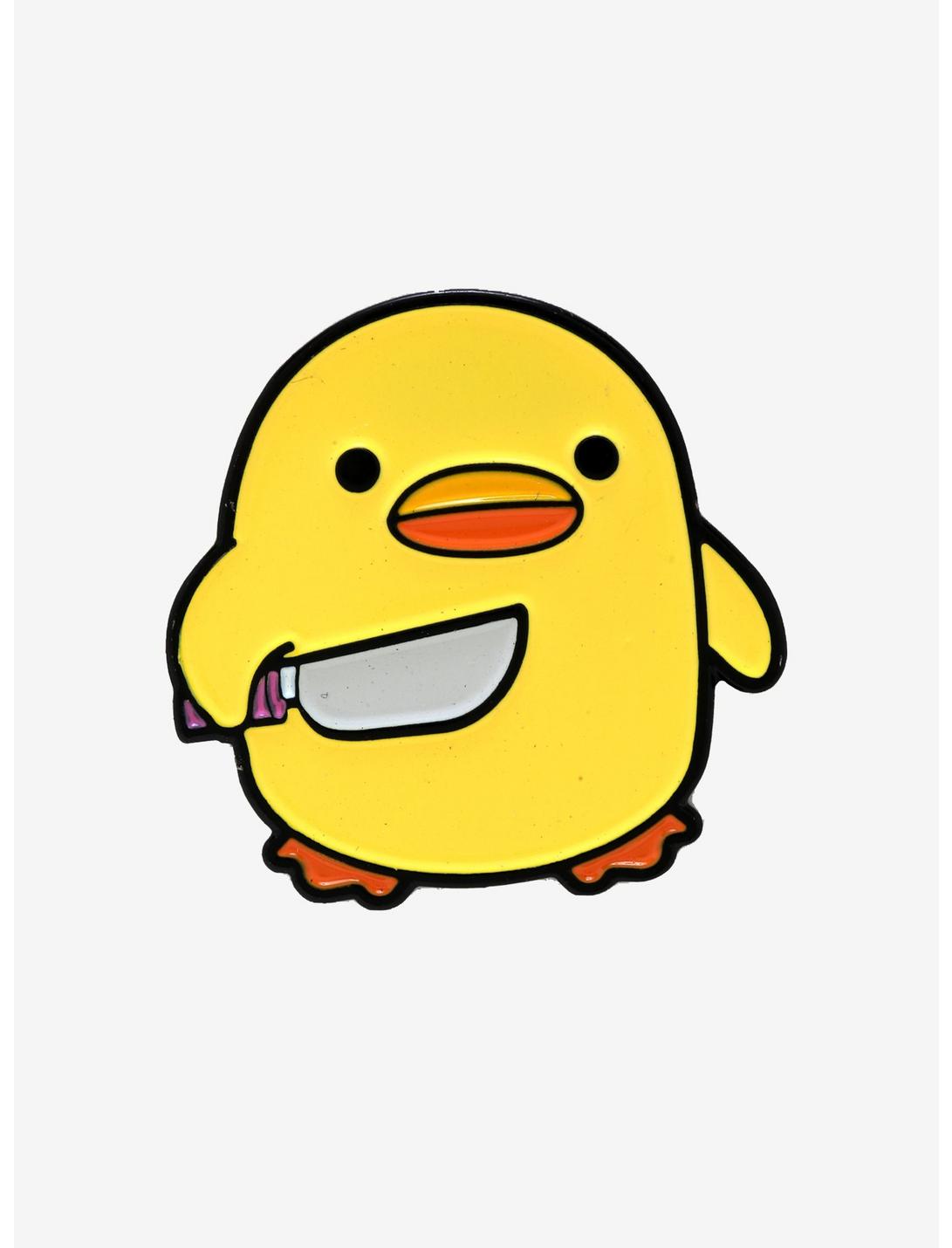 Duck With Knife Enamel Pin, , hi-res