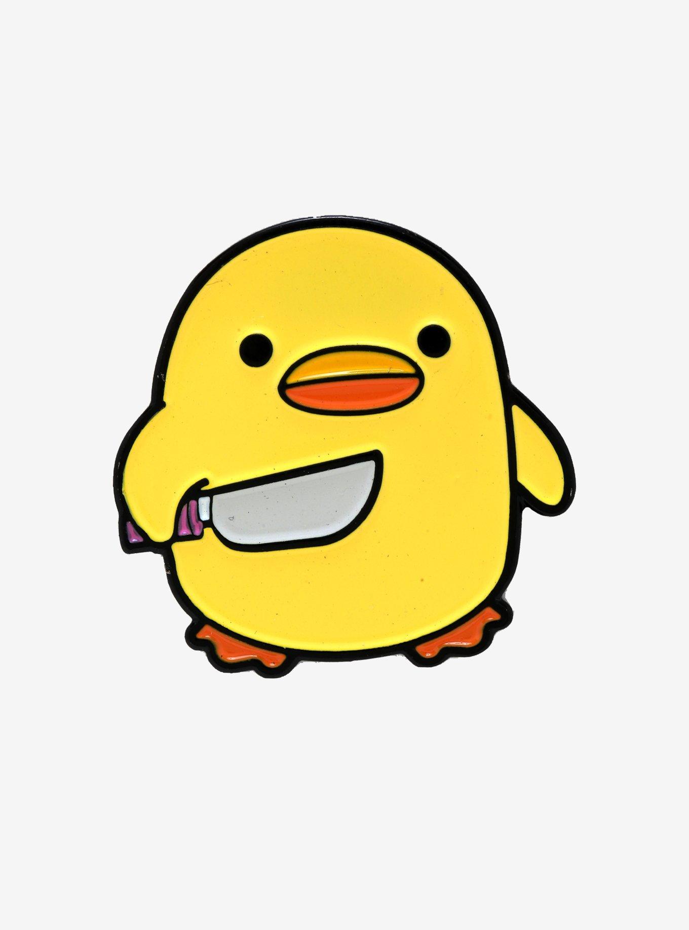 Duck With Knife Enamel Pin, , hi-res