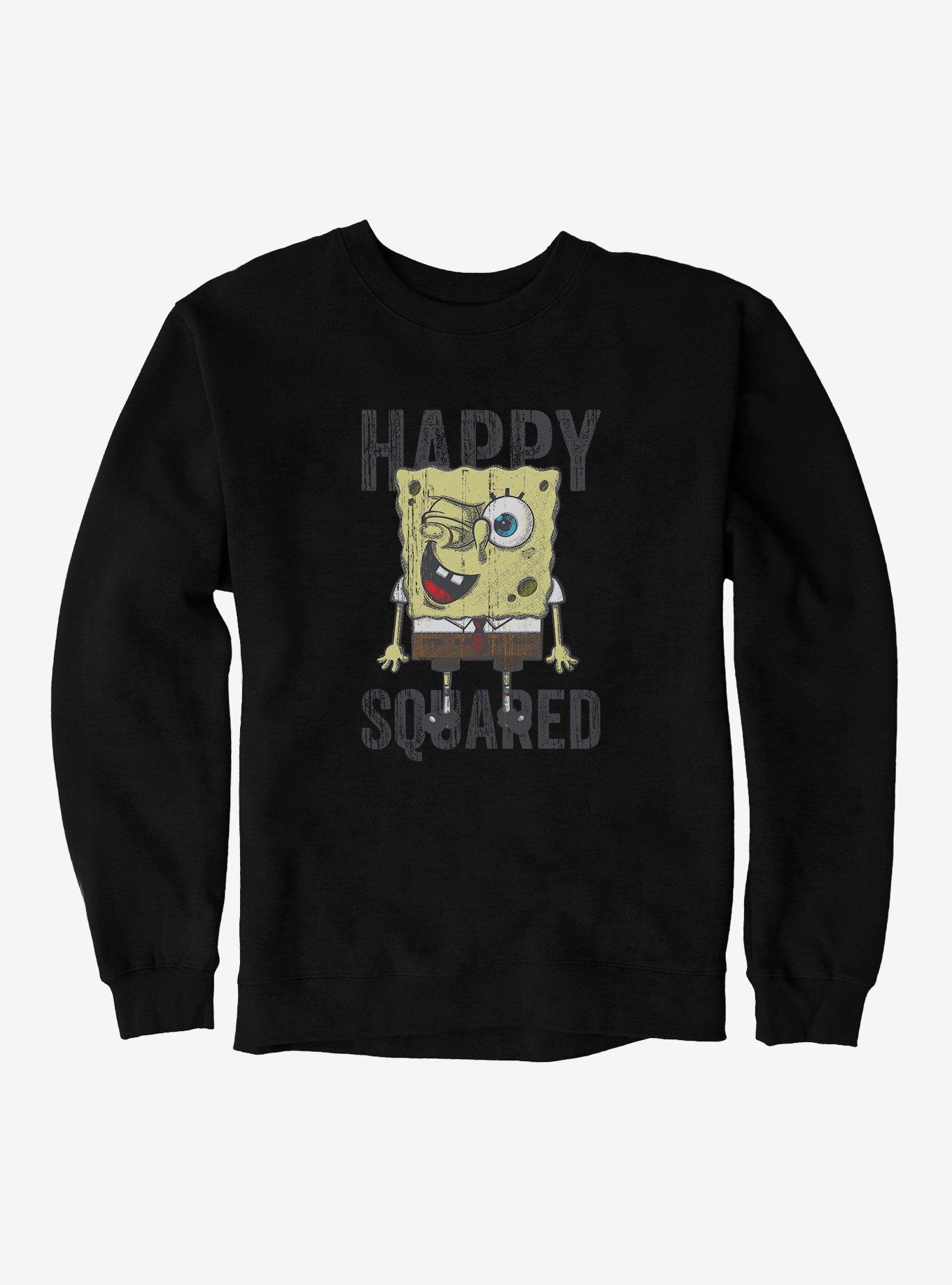 SpongeBob SquarePants Happy Squared Sponge Sweatshirt, BLACK, hi-res