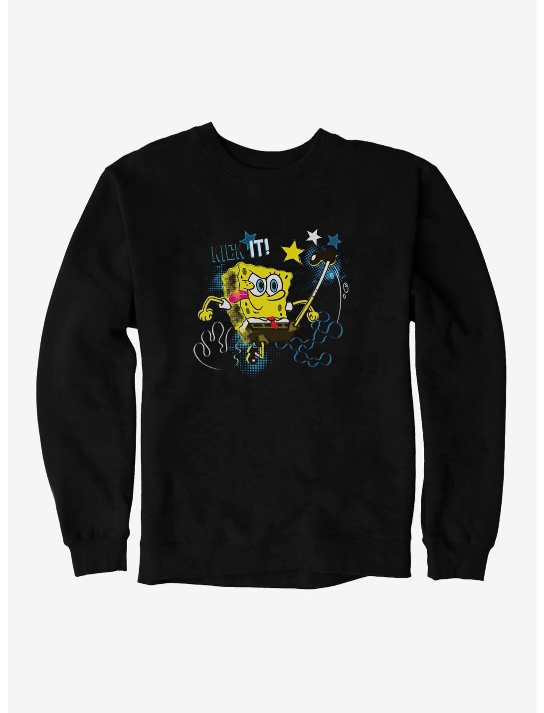 SpongeBob SquarePants Kick It Like SpongeBob Sweatshirt, BLACK, hi-res