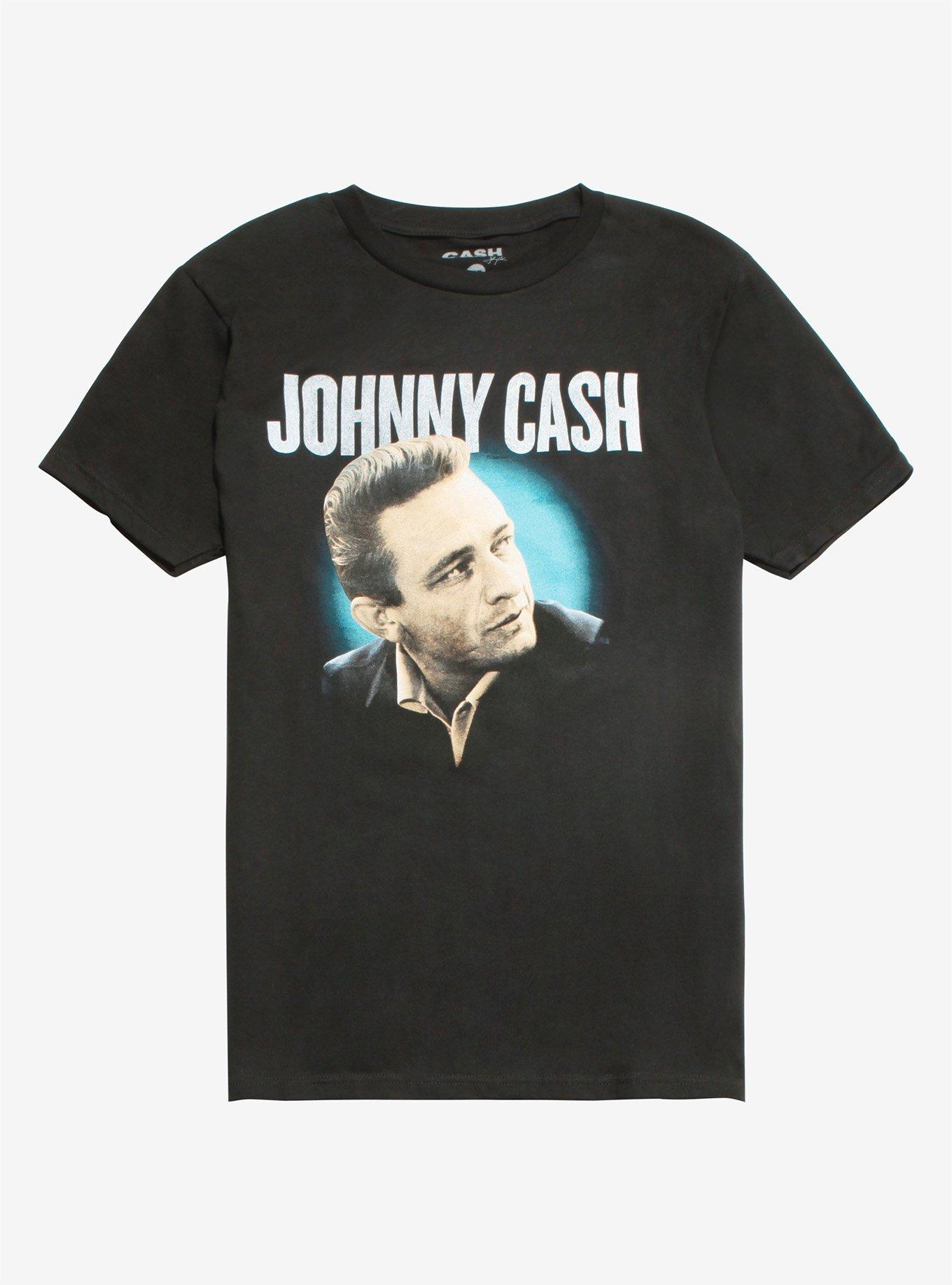 Johnny Cash Photo T-Shirt, BLACK, hi-res