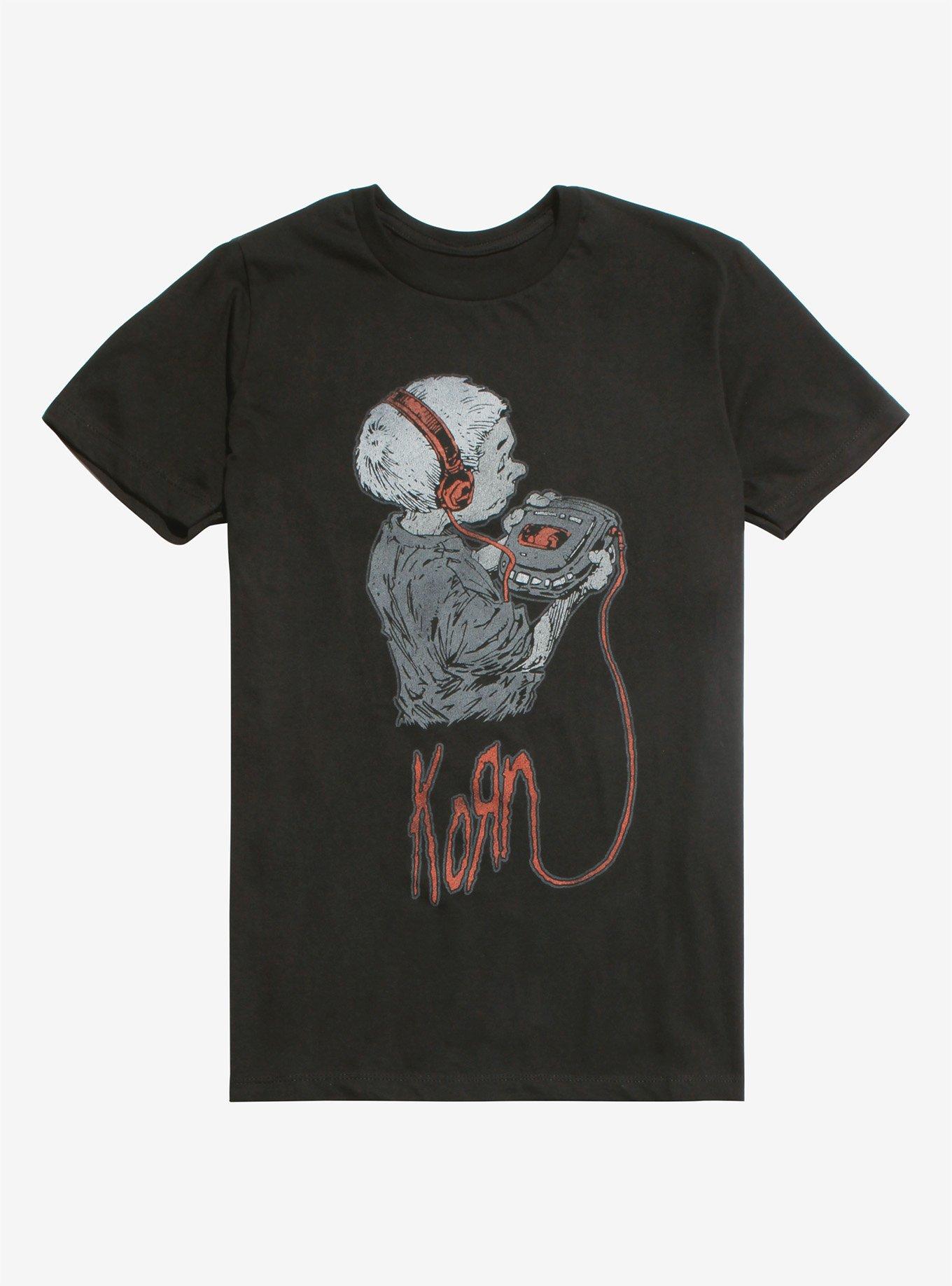 Korn Portable CD Player T-Shirt, BLACK, hi-res