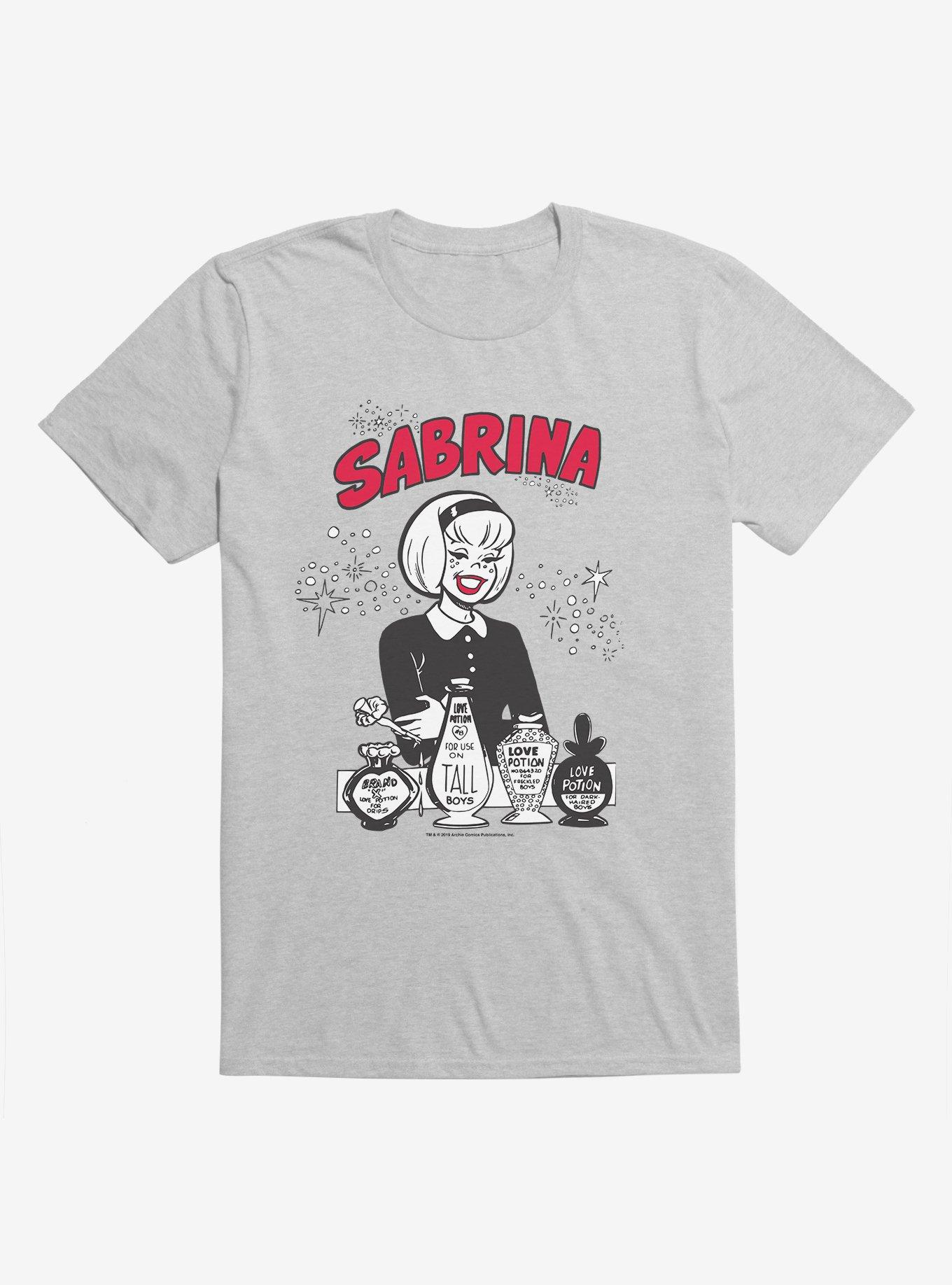 Archie Comics Sabrina The Teenage Witch Love Potions T-Shirt, HEATHER GREY, hi-res