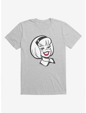 Archie Comics Sabrina The Teenage Witch Red Lipped Smile T-Shirt, HEATHER GREY, hi-res