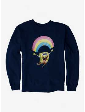 SpongeBob SquarePants Chasing Sparkle Rainbows Black Sweatshirt, , hi-res