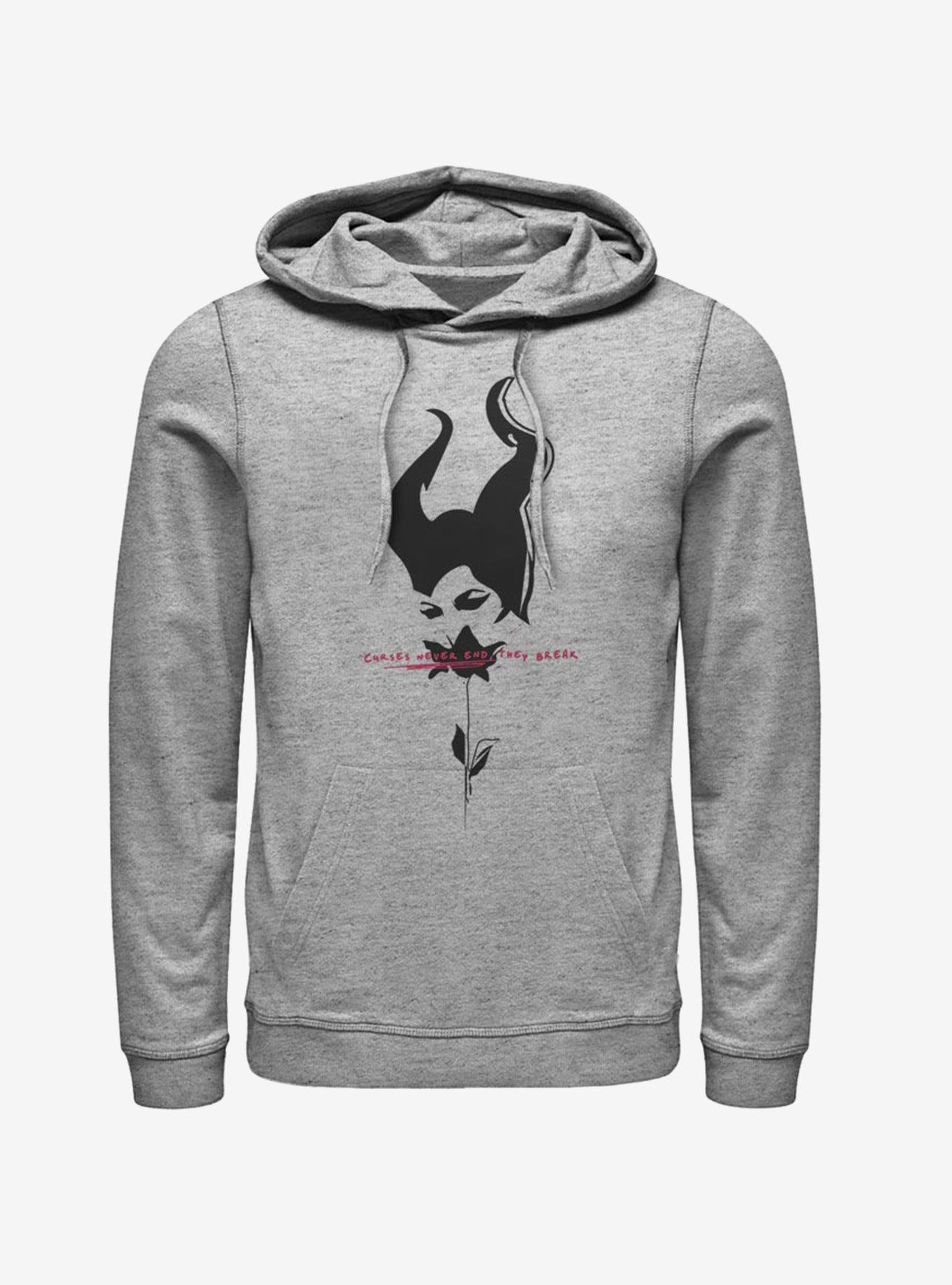 Disney Maleficent: Mistress Of Evil Black Rose Hoodie, ATH HTR, hi-res