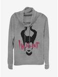 Disney Maleficent: Mistress Of Evil Paint Silhouette Cowl Neck Long-Sleeve Girls Top, GRAY HTR, hi-res