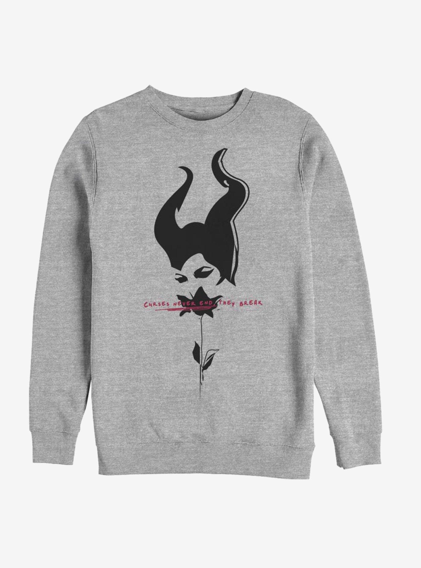 Disney Maleficent: Mistress Of Evil Black Rose Sweatshirt, ATH HTR, hi-res