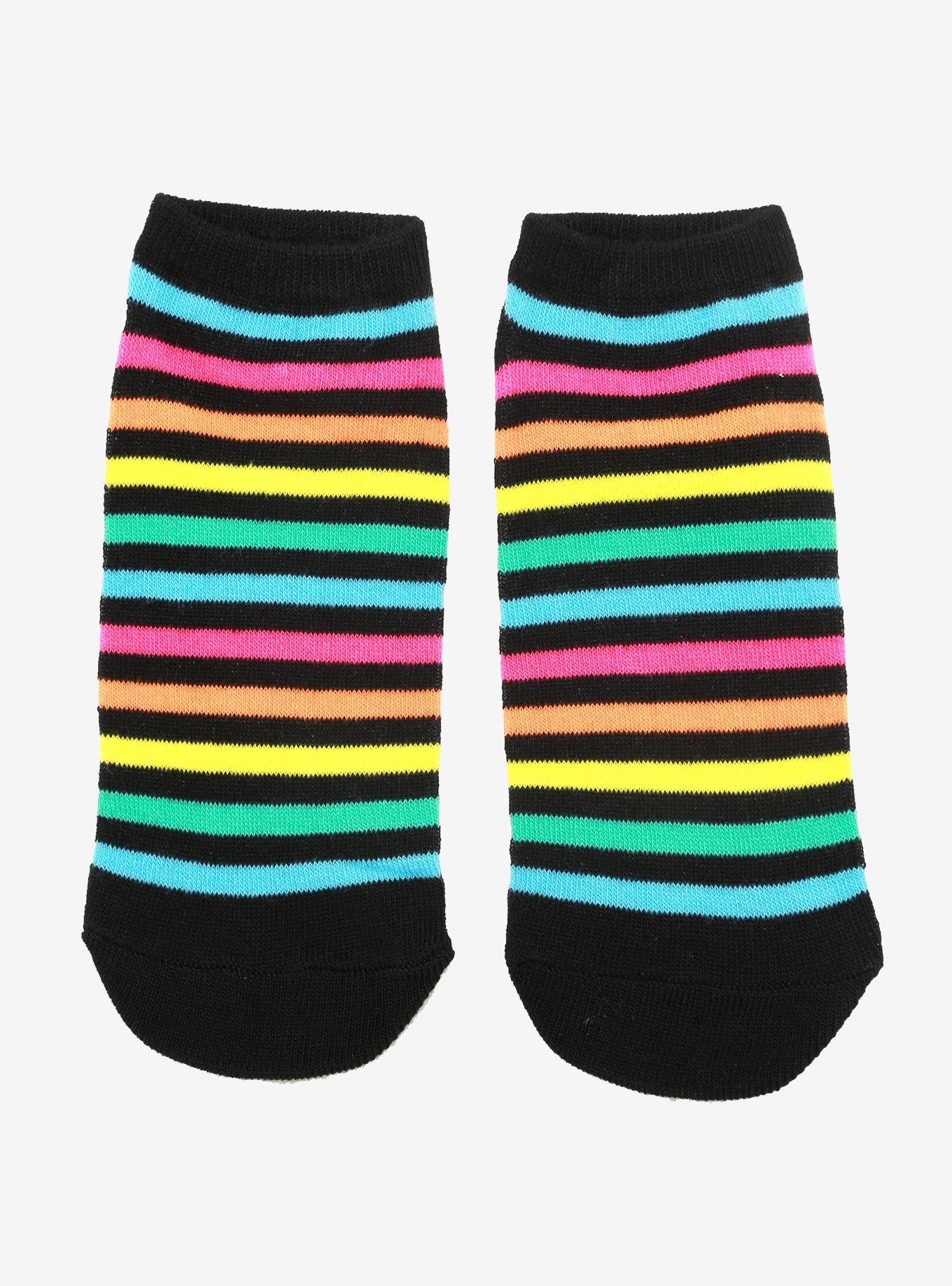 Rainbow Stripe No-Show Socks, , hi-res