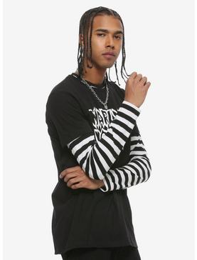 Black & White Striped Long-Sleeve T-Shirt, , hi-res