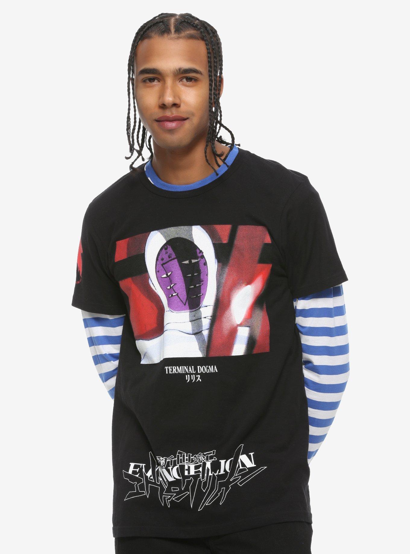Blue & White Striped Long-Sleeve T-Shirt | Hot Topic