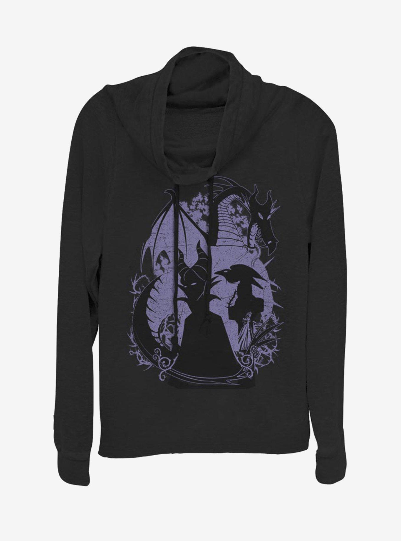 Disney Villains Maleficent Bone Heart Cowl Neck Long-Sleeve Girls Top, , hi-res