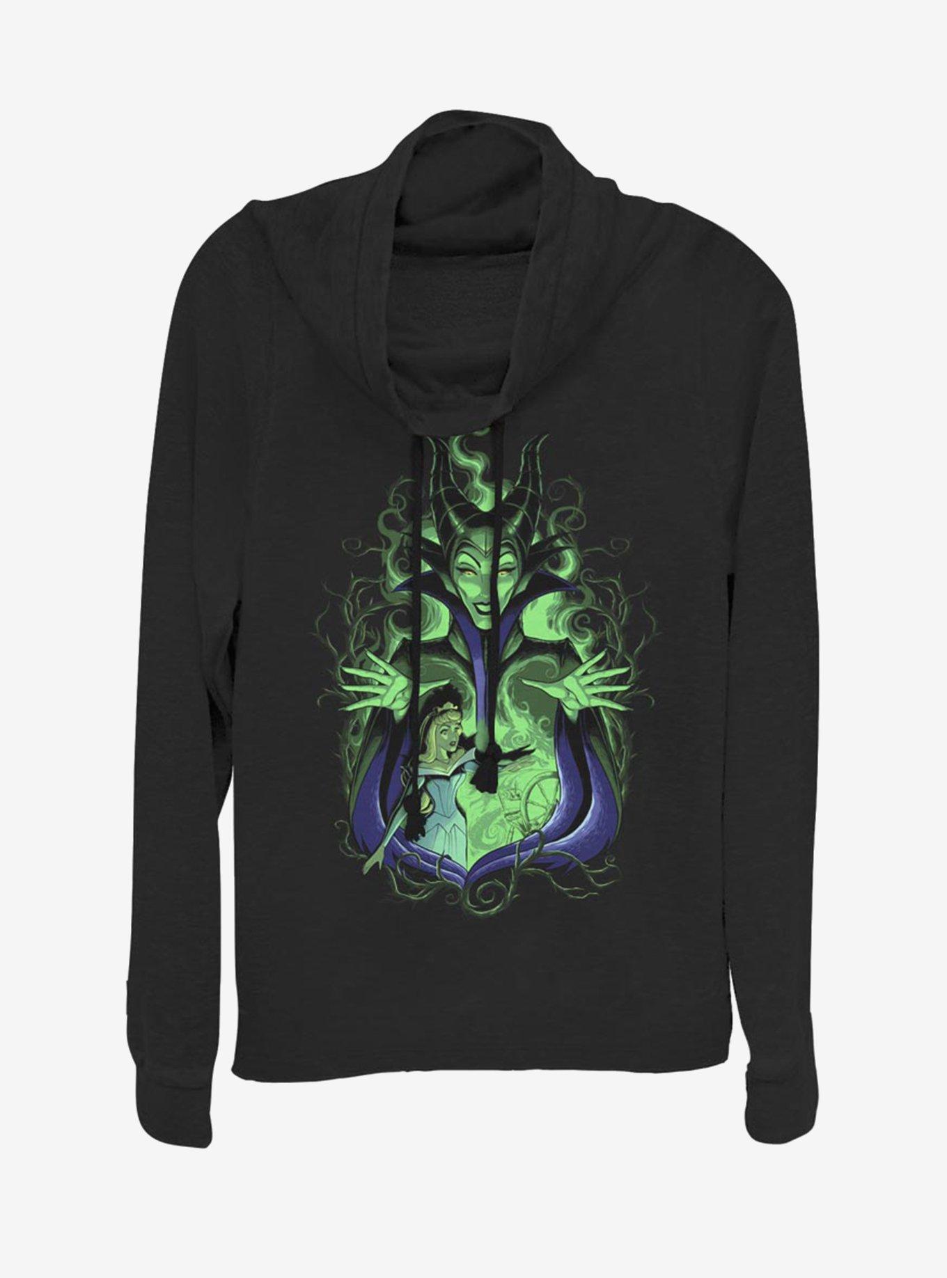 Disney Villains Maleficent Ultimate Gift Cowl Neck Long-Sleeve Girls Top, BLACK, hi-res