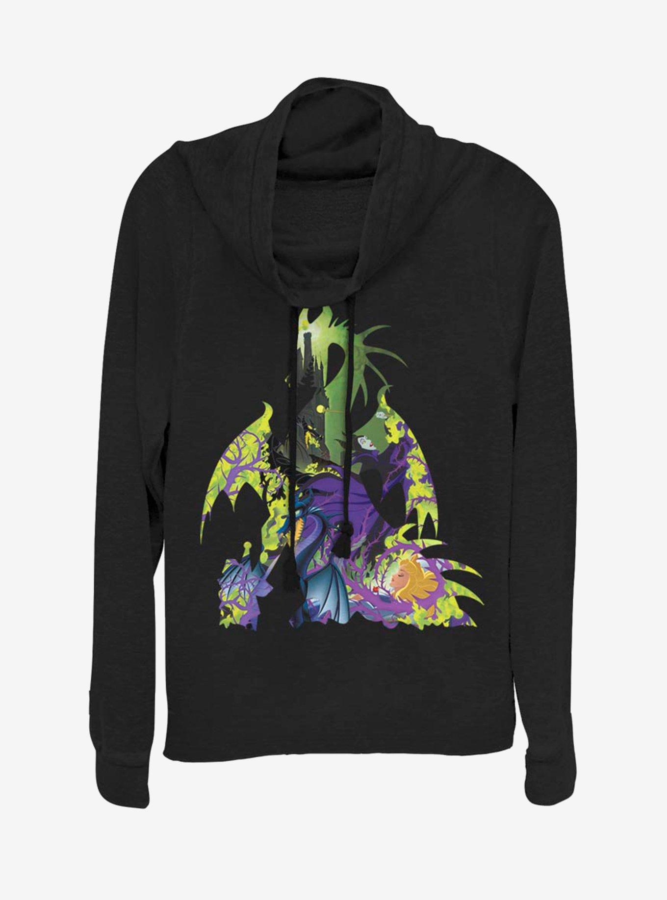 Disney Villains Maleficent Dragon Form Cowl Neck Long-Sleeve Girls Top, , hi-res