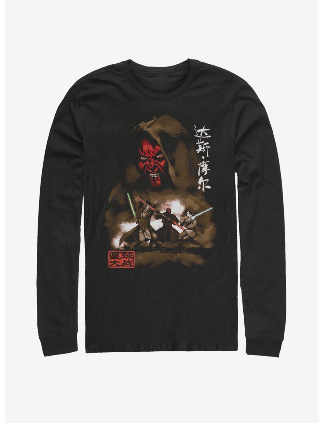 Star Wars Darth Maul Battle Long-Sleeve T-Shirt, BLACK, hi-res