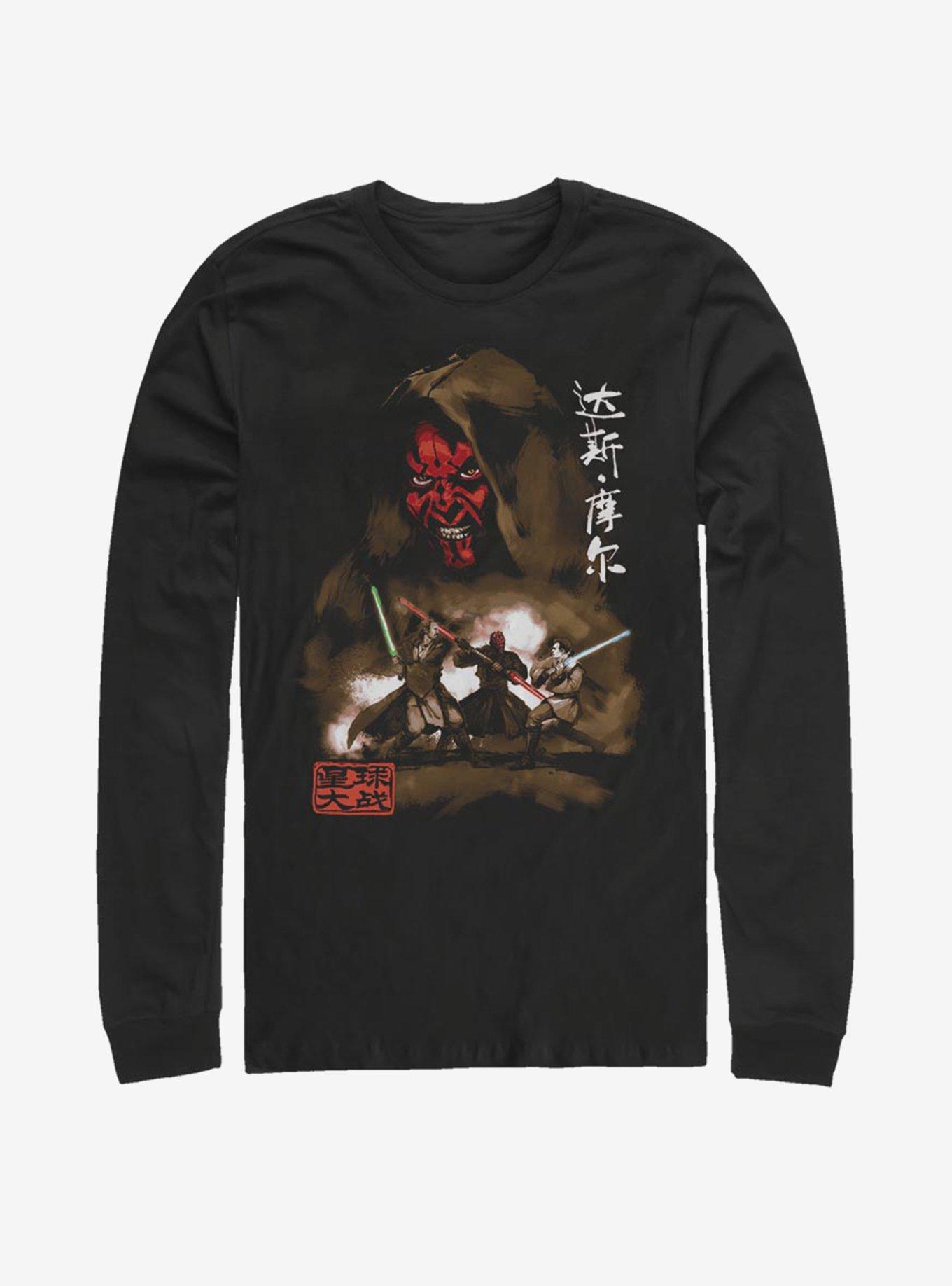 Star Wars Darth Maul Battle Long-Sleeve T-Shirt, BLACK, hi-res