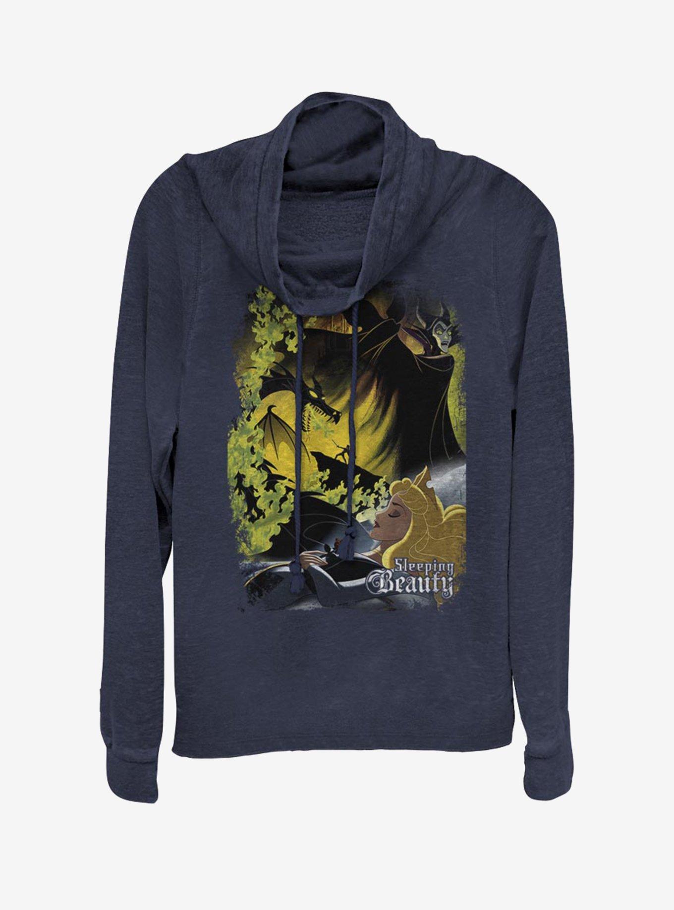 Disney Villains Maleficent Sleeping Poster Cowl Neck Long-Sleeve Girls Top, , hi-res