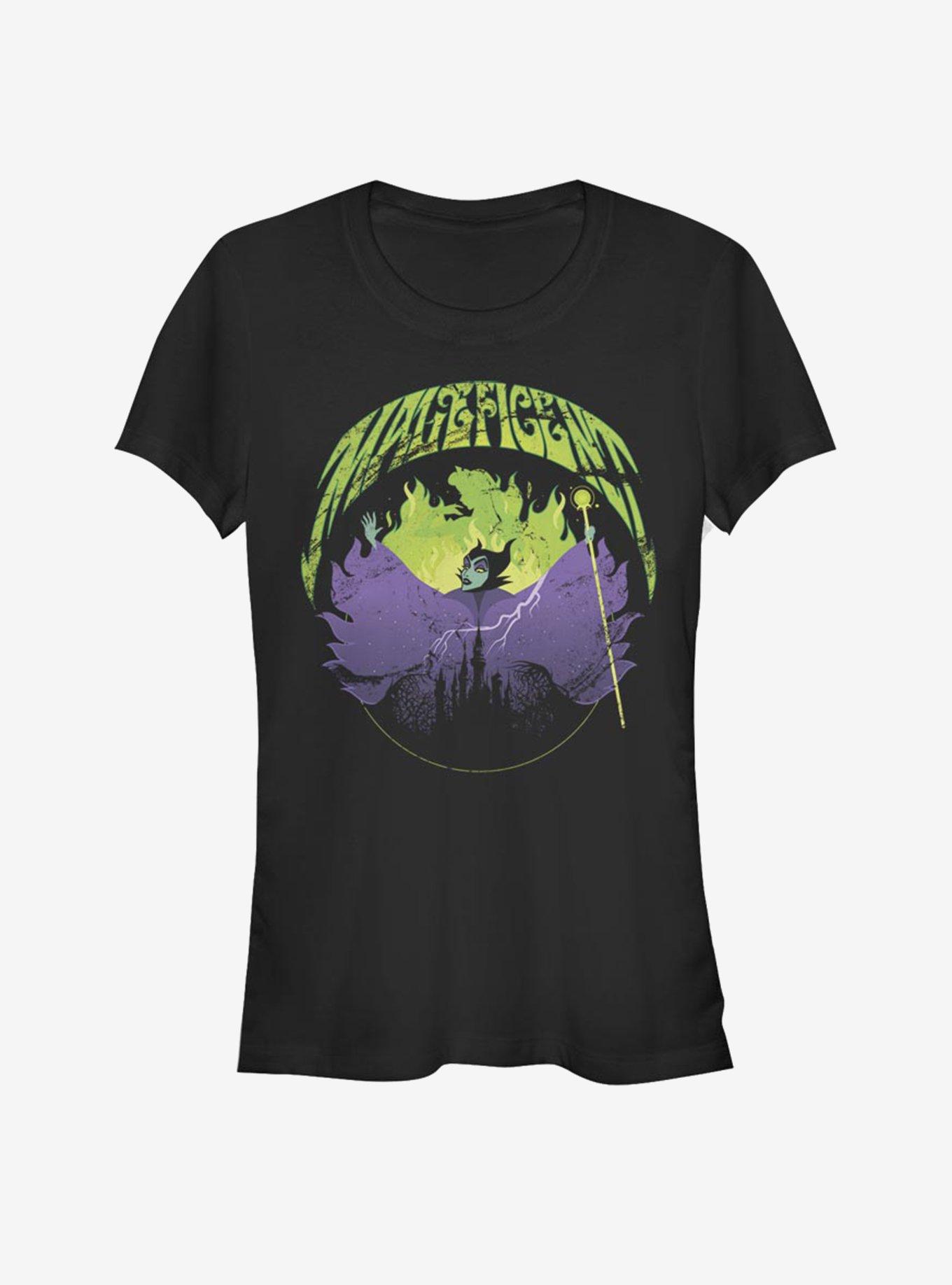 Disney Maleficent Maleficent Castle Flame Outline Girls T-Shirt, BLACK, hi-res
