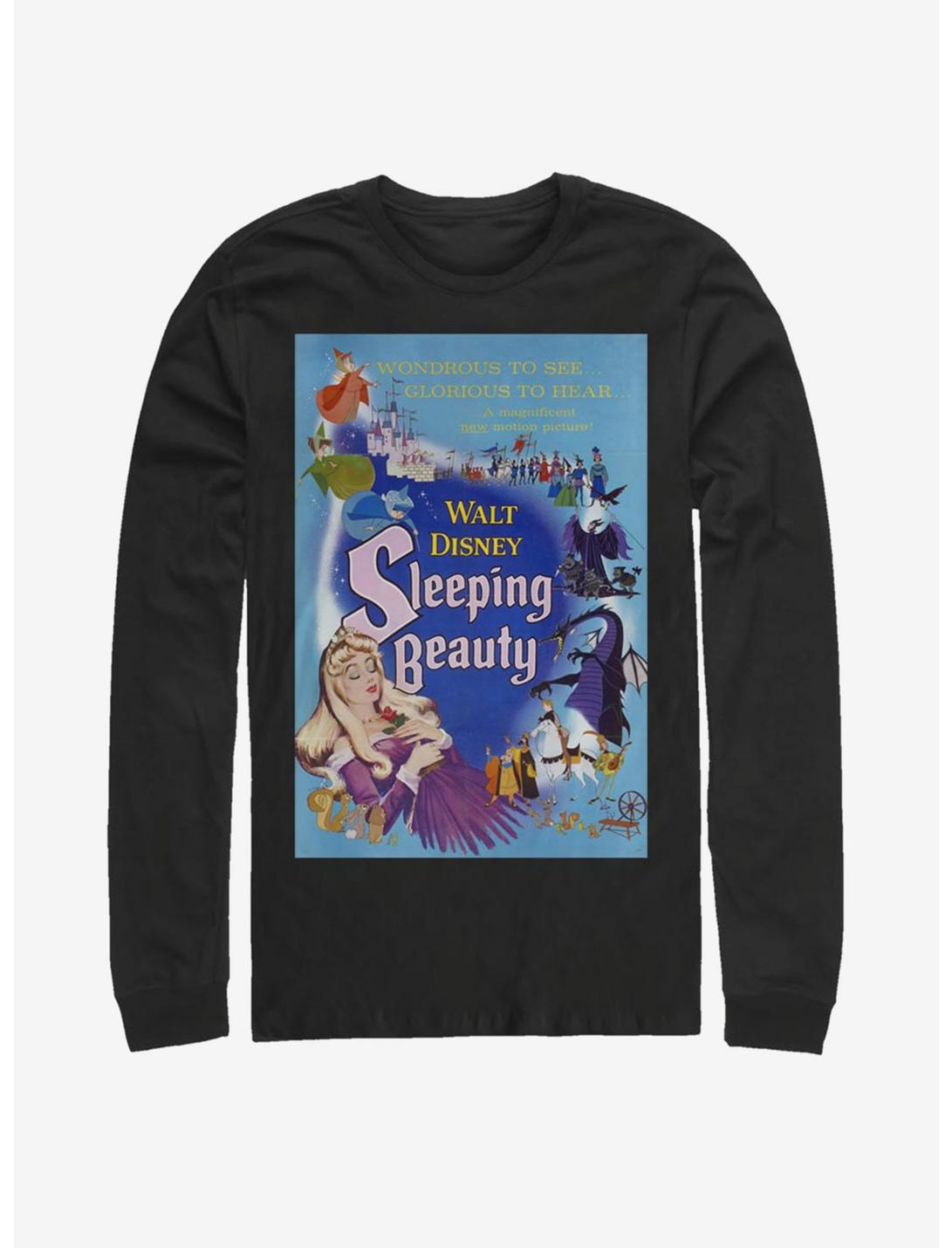 Disney Villains Maleficent Blue Sleeping Beauty Poster Long-Sleeve T-Shirt, BLACK, hi-res