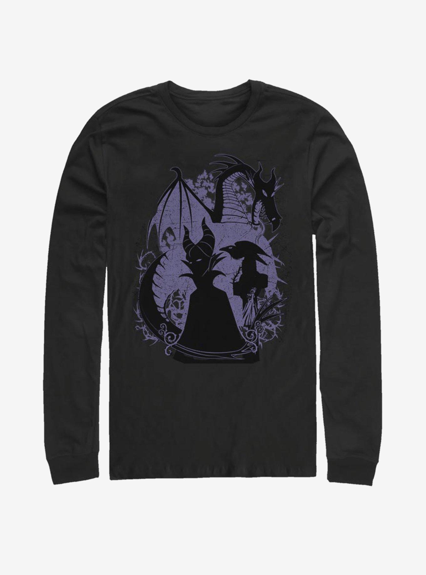Disney Villains Maleficent Bone Heart Long-Sleeve T-Shirt, BLACK, hi-res