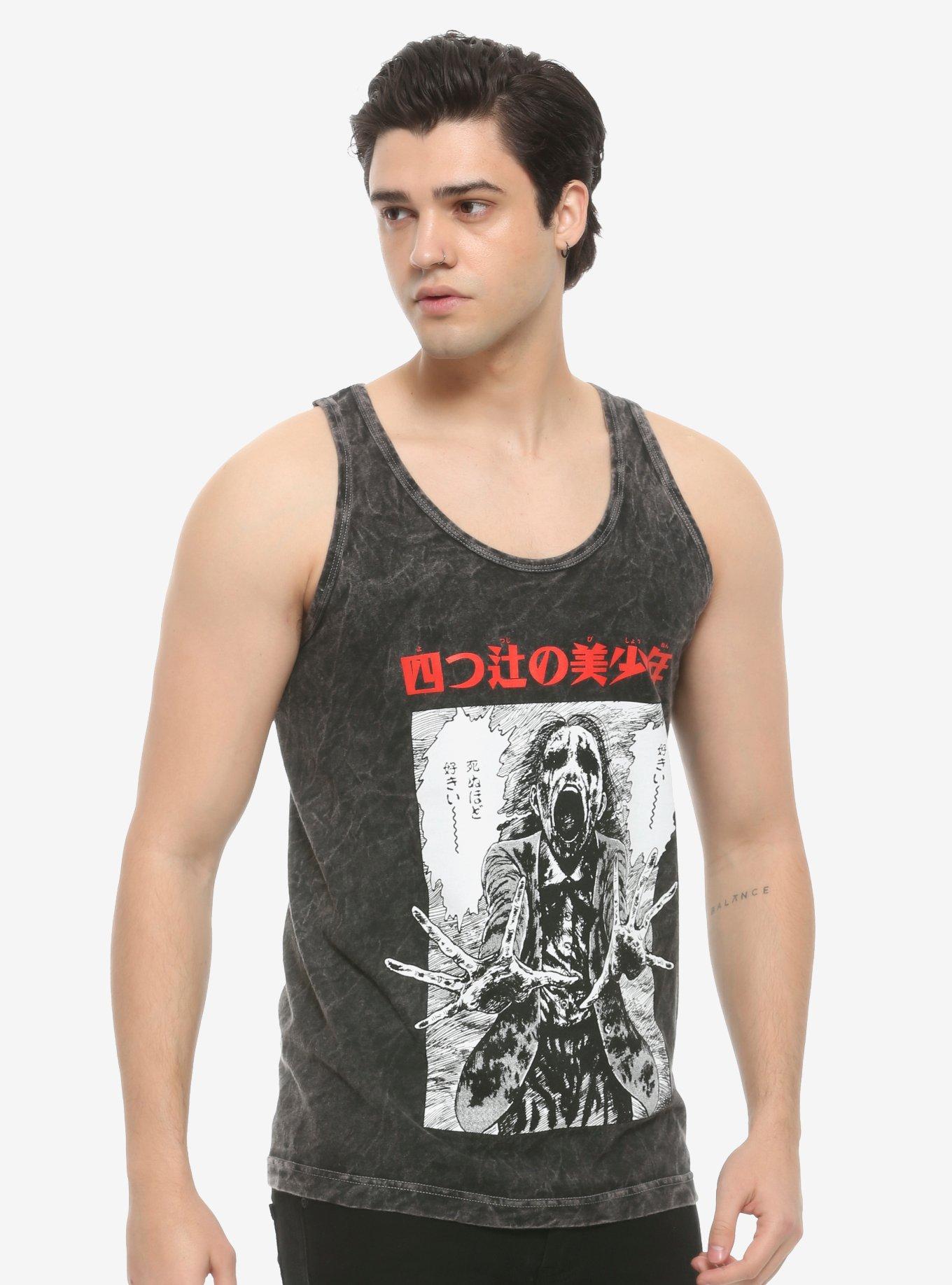 Junji Ito Collection Reaching Horror Washed Tank Top, MULTI, hi-res