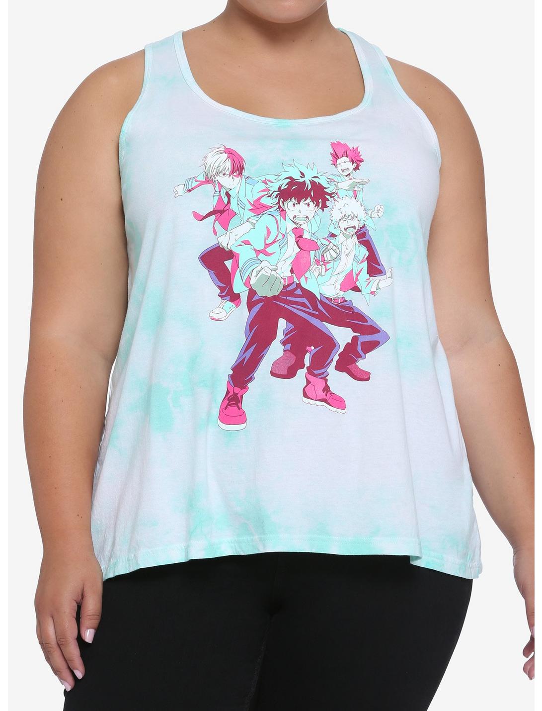 My Hero Academia Tonal Print Tie-Dye Girls Tank Top Plus Size, MULTI, hi-res