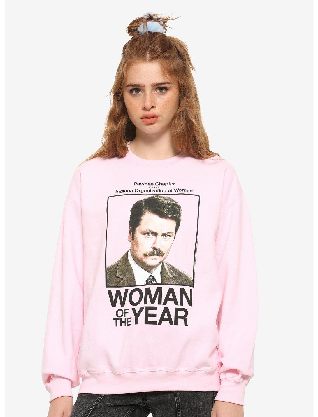 Parks And Recreation Woman Of The Year Pink Girls Sweatshirt, MULTI, hi-res