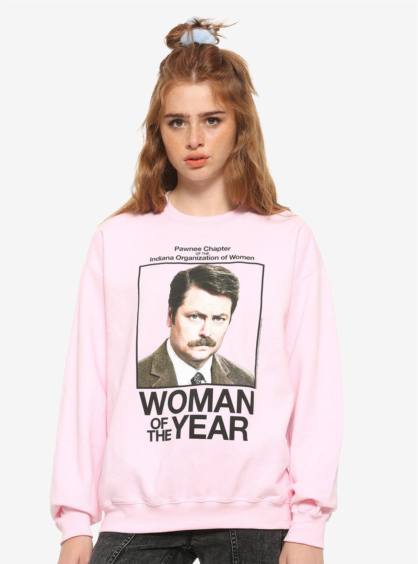Parks And Recreation Woman Of The Year Pink Girls Sweatshirt, MULTI, hi-res