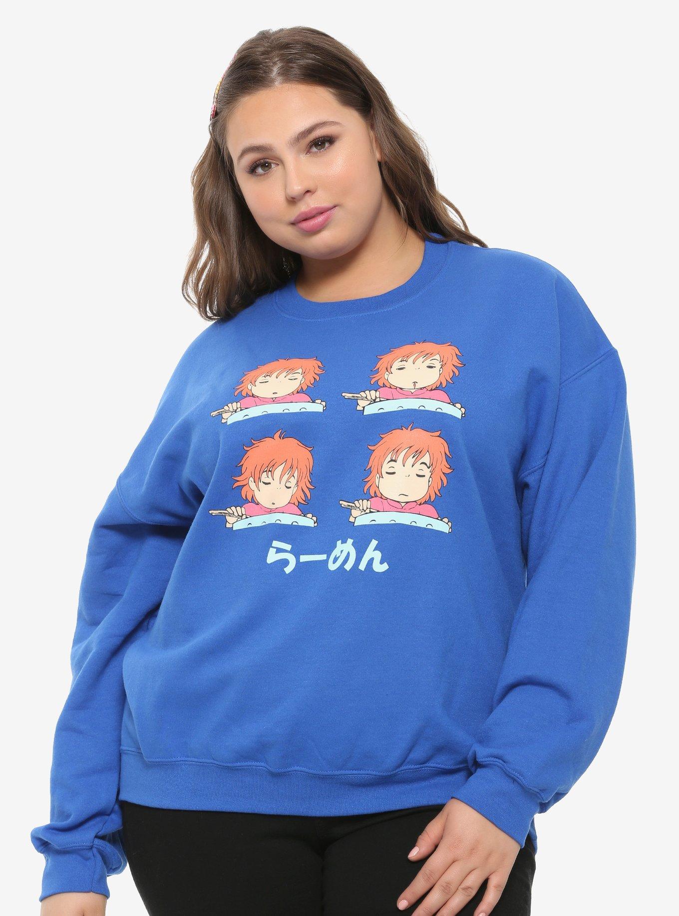Studio Ghibli Ponyo Sleepy Ramen Girls Sweatshirt Plus Size, MULTI, hi-res