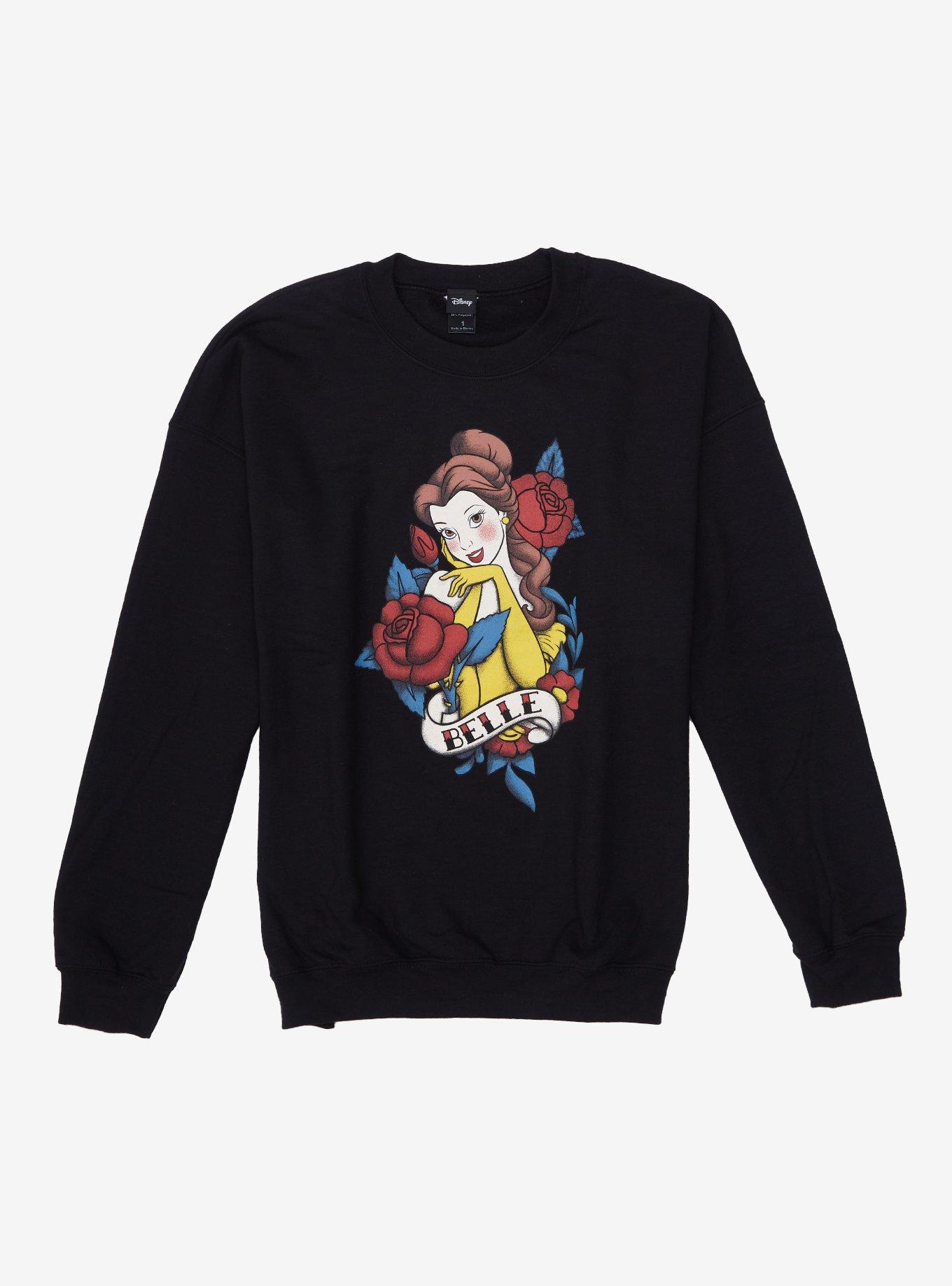 Disney Beauty And The Beast Belle Tattoo Girls Sweatshirt Plus Size, MULTI, hi-res