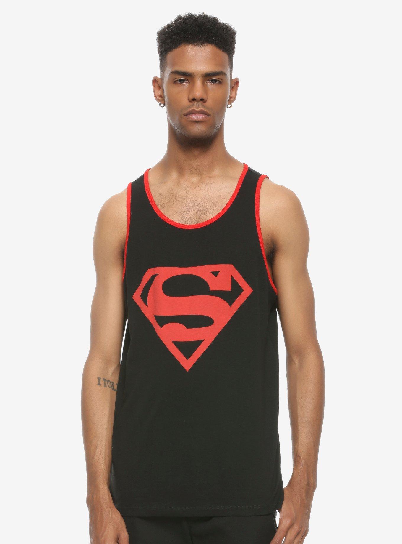 DC Comics Superboy Logo Tank Top, BLACK, hi-res