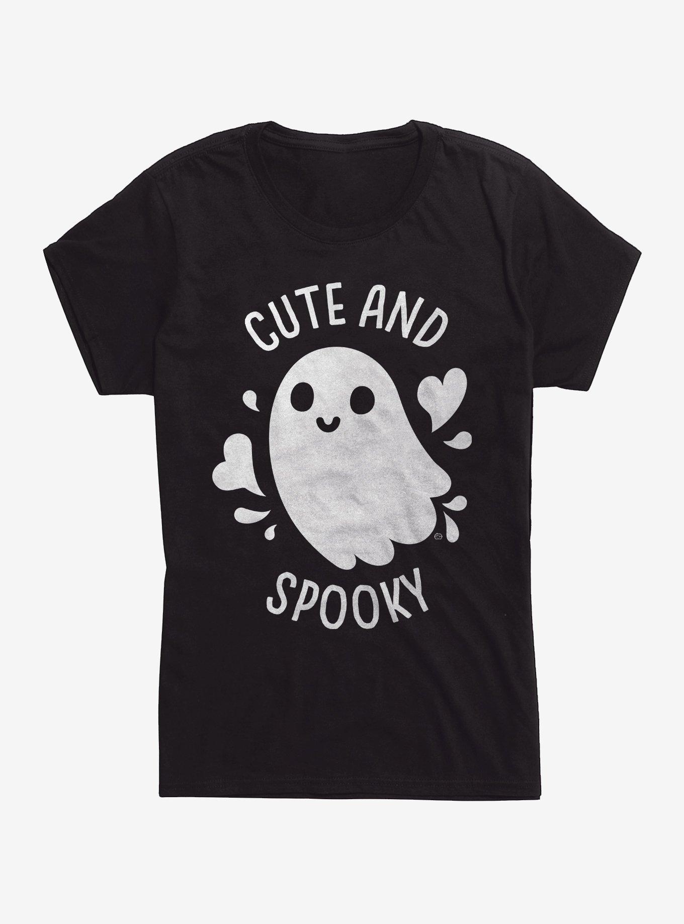 Cute And Spooky Ghost Girls T-Shirt, BLACK, hi-res