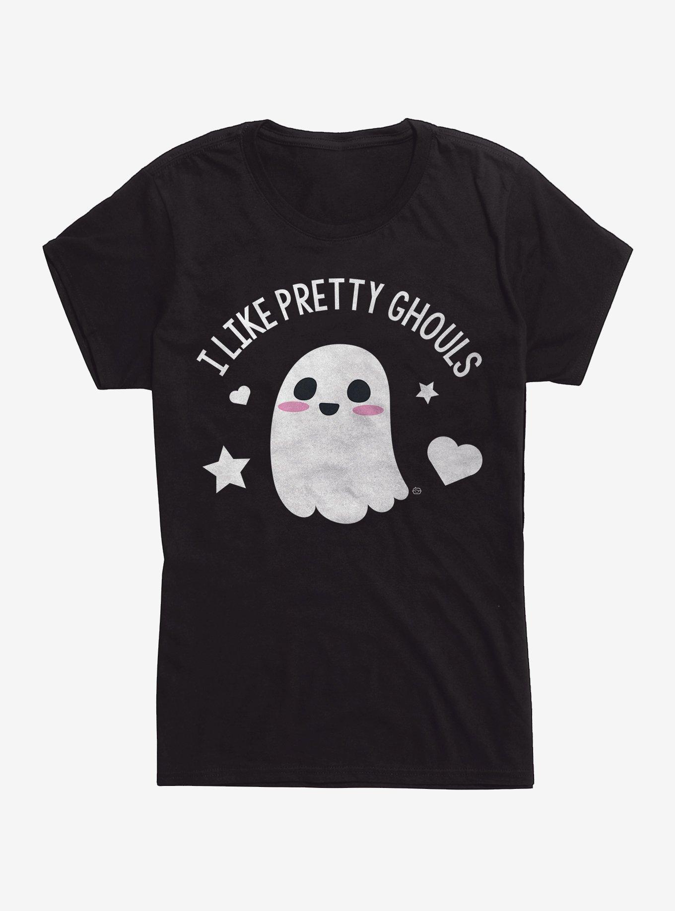I Like Pretty Ghouls Ghost Girls T-Shirt, BLACK, hi-res