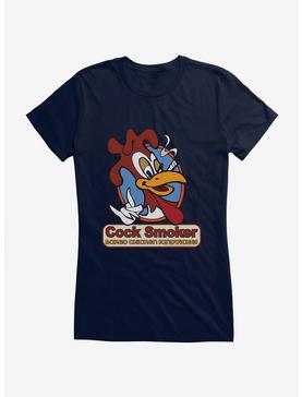 Jay and Silent Bob Reboot Cock Smoker Baked Chicken Sandwiches Girls T-Shirt, NAVY, hi-res