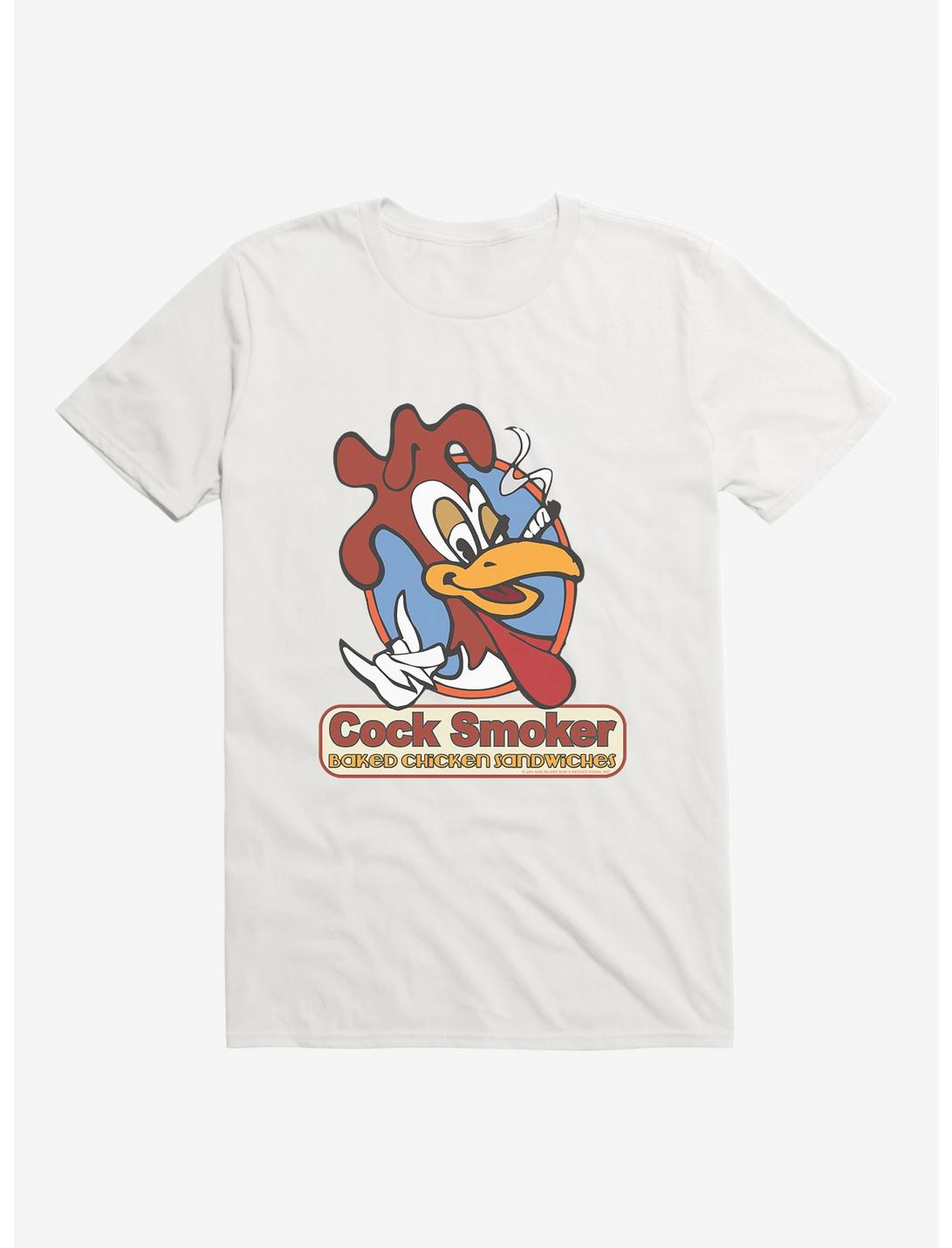 Jay and Silent Bob Reboot Cock Smoker Baked Chicken Sandwiches T-Shirt, WHITE, hi-res