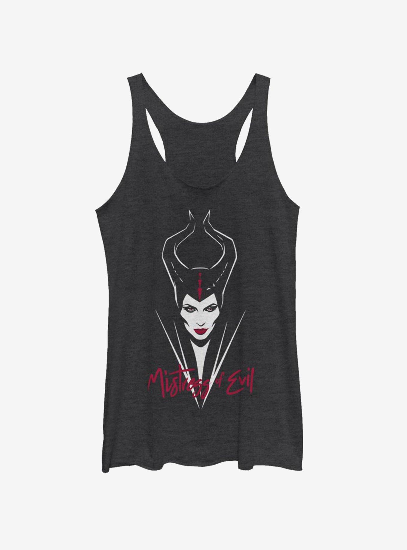 Disney Maleficent: Mistress Of Evil Red Lips Girls Tank, BLK HTR, hi-res