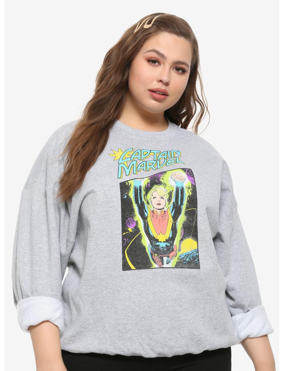 Marvel Captain Marvel Glow Girls Sweatshirt Plus Size, MULTI, hi-res
