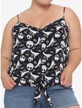 The Nightmare Before Christmas Jack & Zero Tie-Front Girls Woven Tank Top Plus Size, MULTI, hi-res