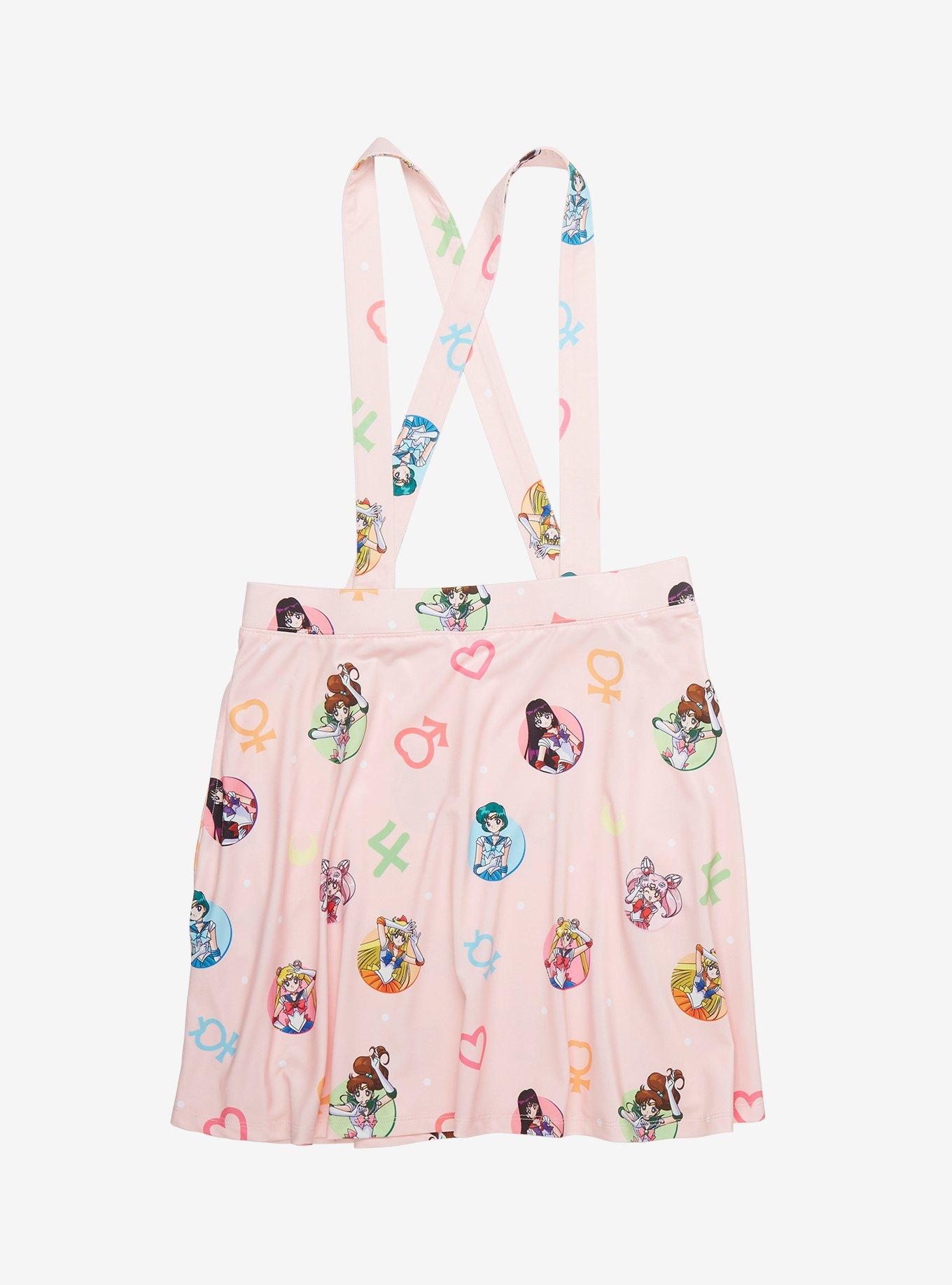 Sailor Moon Symbols Suspender Skirt, LIGHT PINK, hi-res