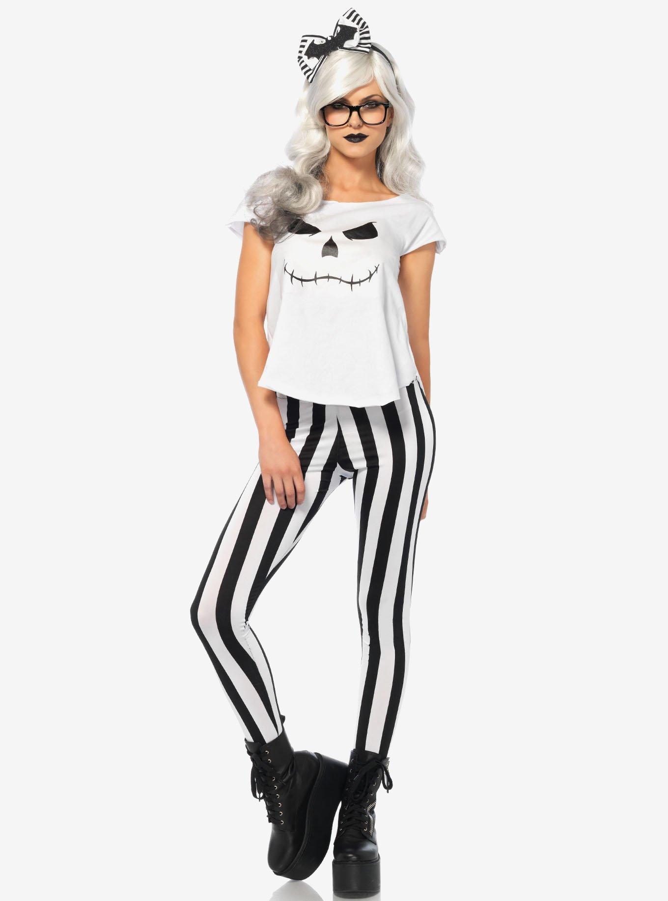 Hipster Skeleton Costume, WHITE  BLACK, hi-res