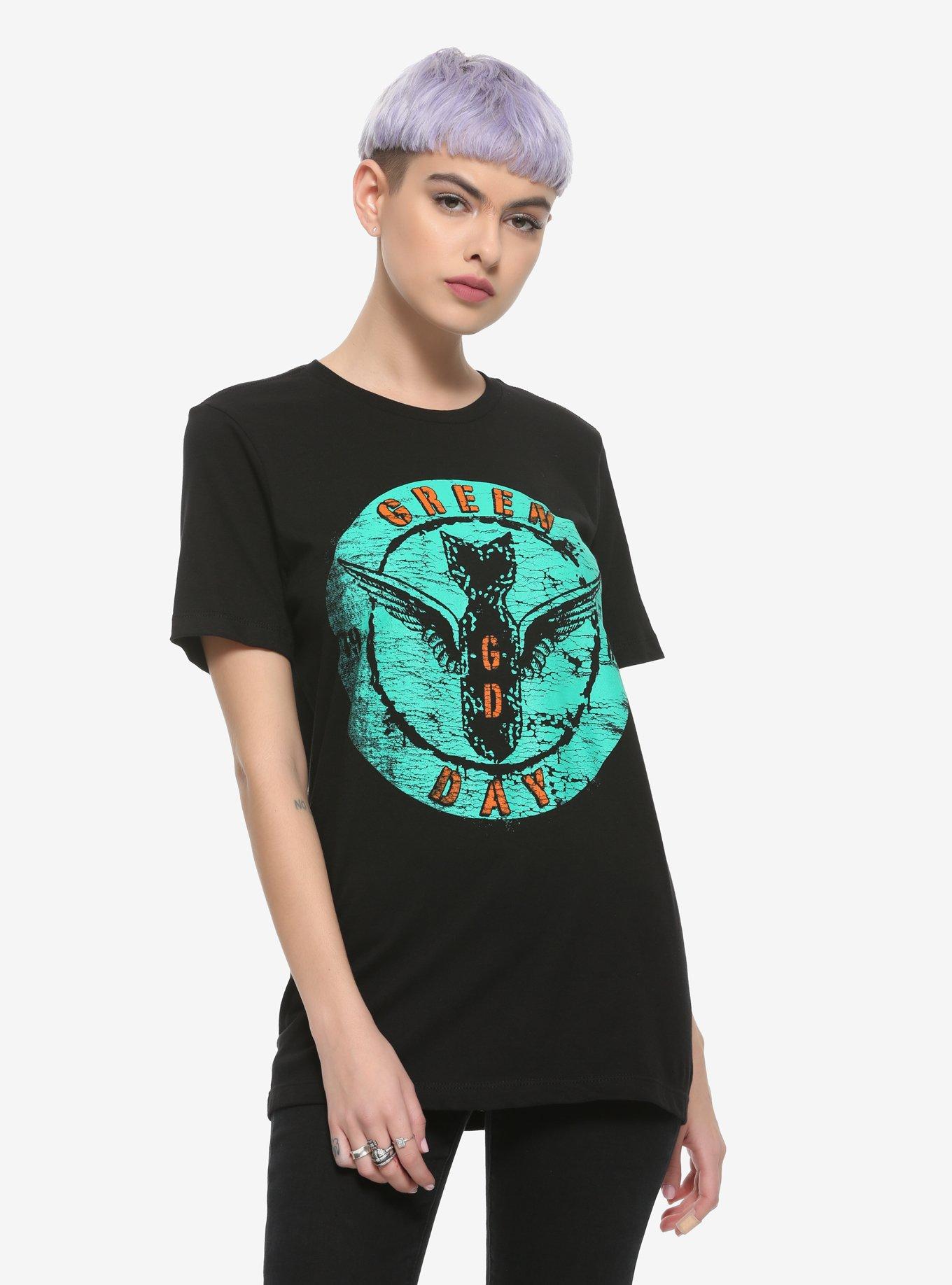 Green Day Winged Bomb Girls T-Shirt, BLACK, hi-res